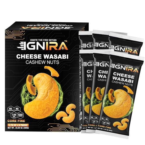 Cheese Wasabi Cashew Nuts – Crunchy Roasted Cashew Nuts - Vegan ( 10.58 oz)