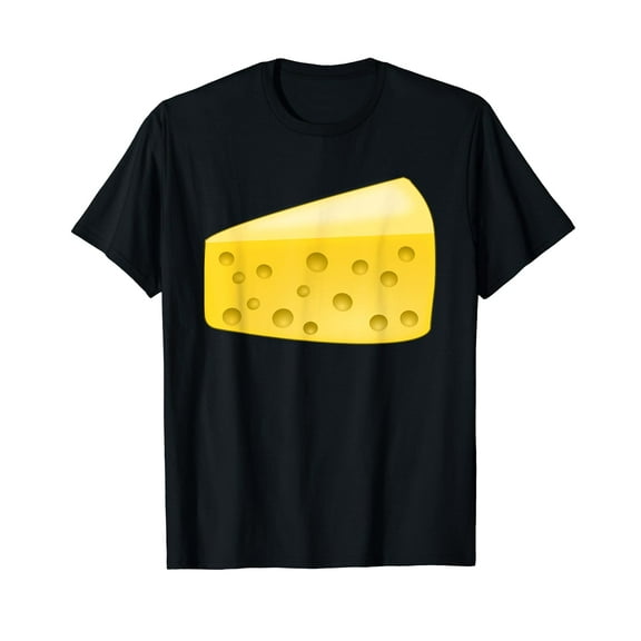 Cheese Wedge Costume Black T-Shirt Matching Pair with Wine Costume