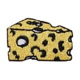 thumbnail image 1 of Cheese Wedge - Small - Yellow - Swiss Cheese - Iron on Applique/Embroidered Patch, 1 of 1