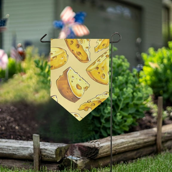 Cheese Yellow Garden Flag 18" x 12.5" Double Sided Yard Lawn Outdoor Decor Small Yard Flags