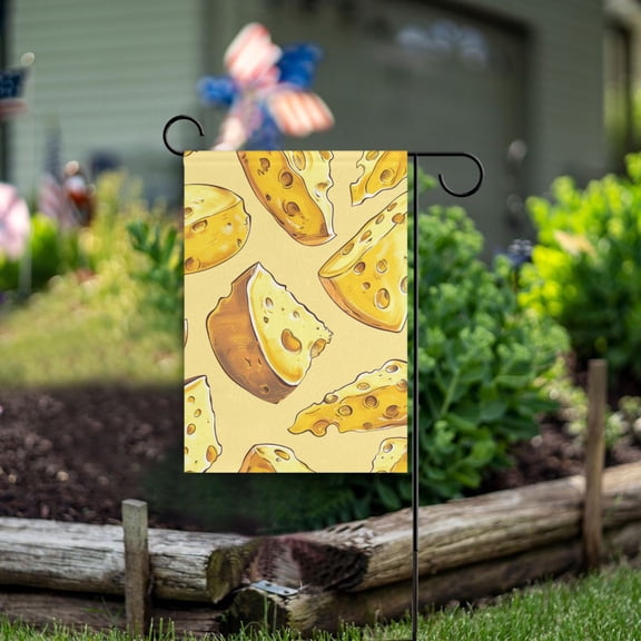 Cheese Yellow Garden Flag Double Sided Outdoor Banners for Courtyard Outdoor Lawn Farmhouse Holiday Decorations