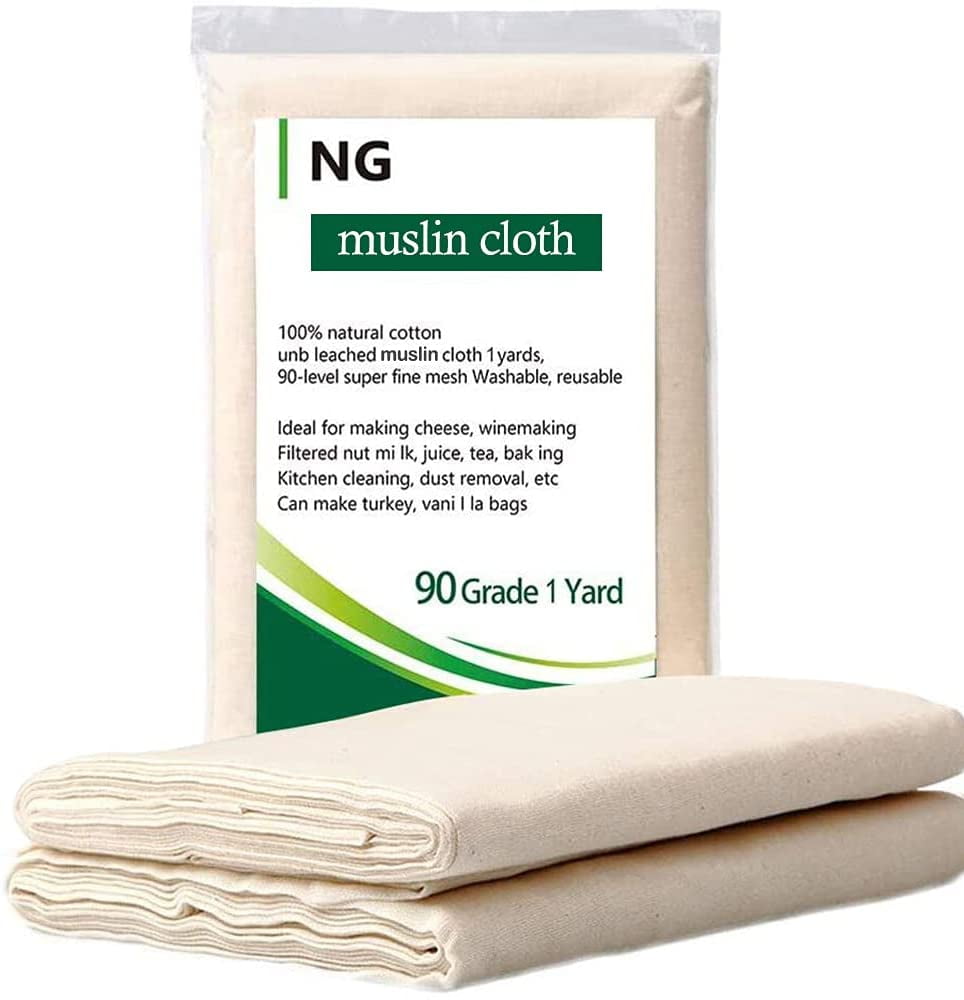 Muslin Cheese Cloth for Straining, Cheese Making,Baking. Ultra Fine Mesh  Density,Extra Wide 150cms Width x 2 Meters. Reusable Sustainable 100%