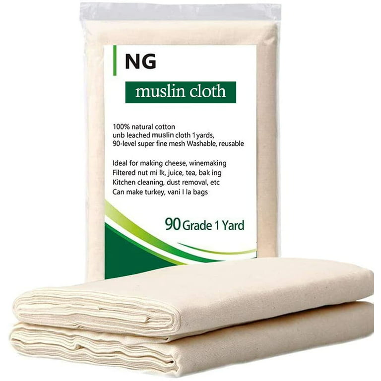Cheese-cloth, Grade 90, 100% Unbleached Cotton Ultra Fine Cheese/cloth,  Food gauze, Muslin for cooking, Cheese making, Cheese bag, Straining cloth  (9