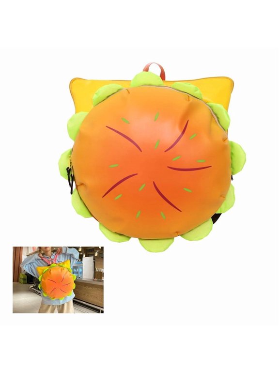 Cheeseburger Backpack, Adult Unisex Hamburger Backpack, Adjustable Straps and Innovative Food Shape Design, Travel Party Novelty Gift