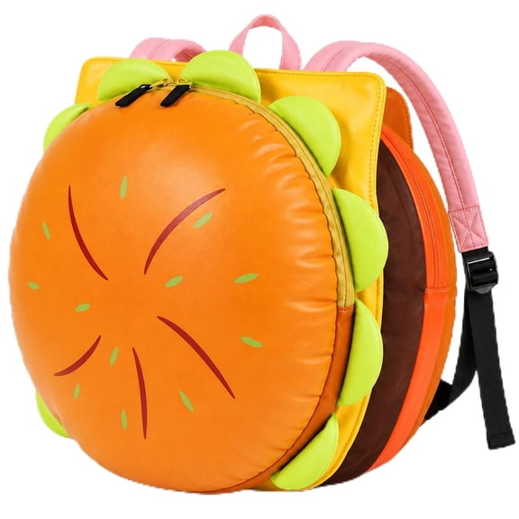 Cheeseburger Backpack, Cute Hamburger Shaped Backpack with Zipper Compartments for Adults, Great for Travel, Shopping and Daily Outdoor Use