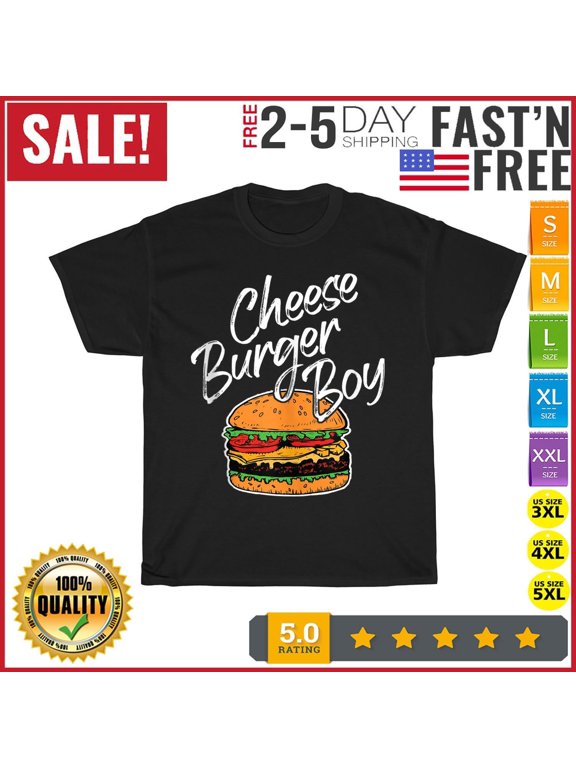 Cheeseburger Boy Funny Hamburger Fast Food Pun National Day T Shirt Men Women