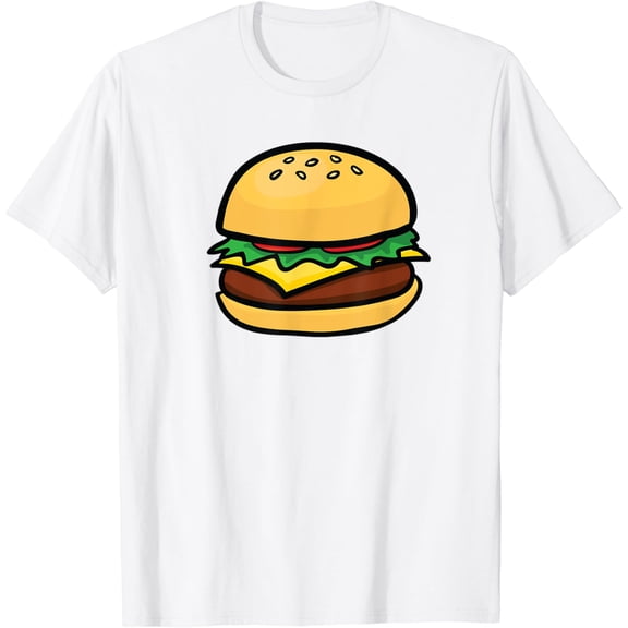 Cheeseburger Emoticon Hamburger Cheese BBQ T-Shirt100% cotton