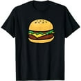 thumbnail image 1 of Cheeseburger Emoticon T-Shirt Hamburger Cheese BBQ, 1 of 5