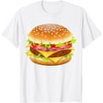 thumbnail image 1 of Cheeseburger Hamburger Burger Funny Food Halloween Costume T-ShirtMen's and women's pure cotton short-sleeved shirts, 1 of 7
