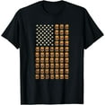 thumbnail image 1 of Cheeseburger Patriotic USA American Flag National Burger Day T-Shirt, 1 of 4