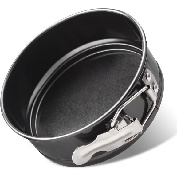 Cheesecake Pan Set, 4/7/8/9 inch Nonstick Leakproof Springform Pan for Mini Cheesecakes, Pizzas, Quiches (Black, 4 inch)