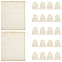 Cheesecloth Bags Basdi Reusable Cheesecloth Bags - 100% Cotton Straining Bags for Soup and Tea | Biodegradable, Fine Mesh, Multi-Purpose for Cooking, Brewing and Traditional Medicine, Straining Bags