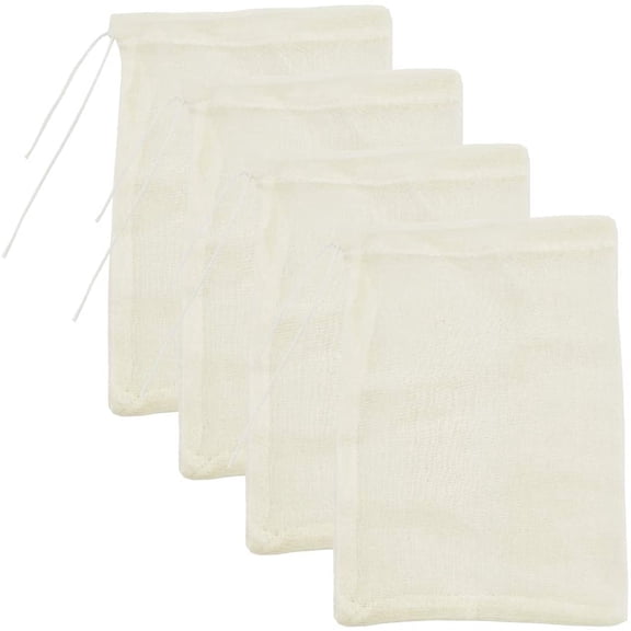 Cheesecloth Bags for Straining Reusable Cold Brew Coffee Cheese Cloths Strainer Large Nut Milk Tea Juice Bag 100% Natural Cotton Fine Mesh Filter Bags(X-Small 4 PACK)