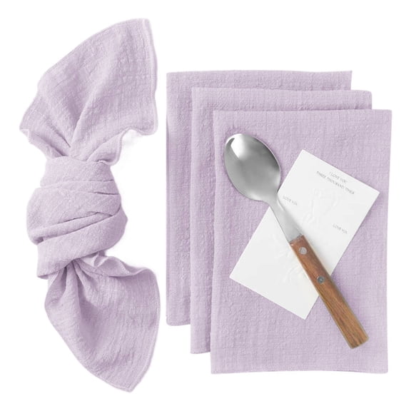 Cheesecloth Gauze Cloth Napkins 16.5x16.5 Inches Natural Soft Cotton Weddings Decorative Parties Family Everyday Use Bulk Linen Dinner Napkins (Purple)