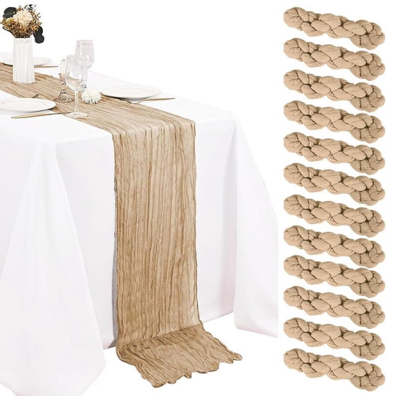 Cheesecloth Gauze Table Runner, 35.43 x 118.11 in, Decorative Table Runner for Dining Table, Buffet, Wedding and Holiday Party