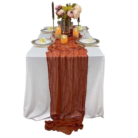 Cheesecloth Gauze Table Runner,Wedding Decor Arch Draping,Gauze Event Centerpiece Runner90*400cm