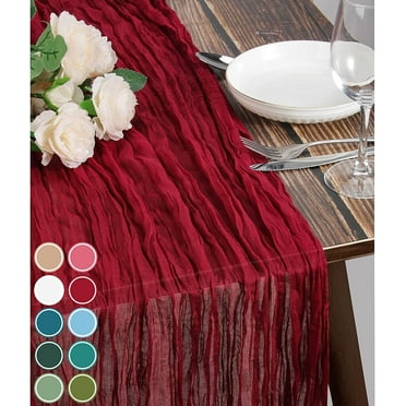 Cheesecloth Table Runner 10ft Boho Gauze Cheese Cloth Rustic Sheer Runner for Party Wedding Bridal Baby Shower Birthday Centerpiece Summer Table Decorations