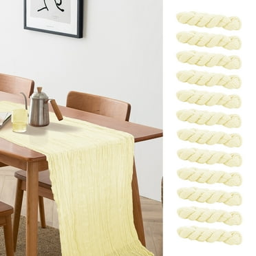 Cheesecloth Table Runner 10ft Gauze Boho Rustic Dusty Pink Cheese Cloth Table Runner for Baby Shower Decoration Wedding Easter Summer Table Runner 12pcs