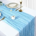 thumbnail image 1 of Cheesecloth Table Runner 157x35 Inches Gauze Tablecloth, Rustic Sheer Table Cloth for Wedding Birthday Party Baby Shower Table Decor,Sky Blue, 1 of 6