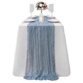 Cheesecloth Table Runner,35 x 157 Inch Boho Gauze Sheer Table Runners Rustic Cheese Cloth Long Romantic Table Runners for Wedding Baby Shower Bridal Shower Easter Holiday Birthday Home Decor