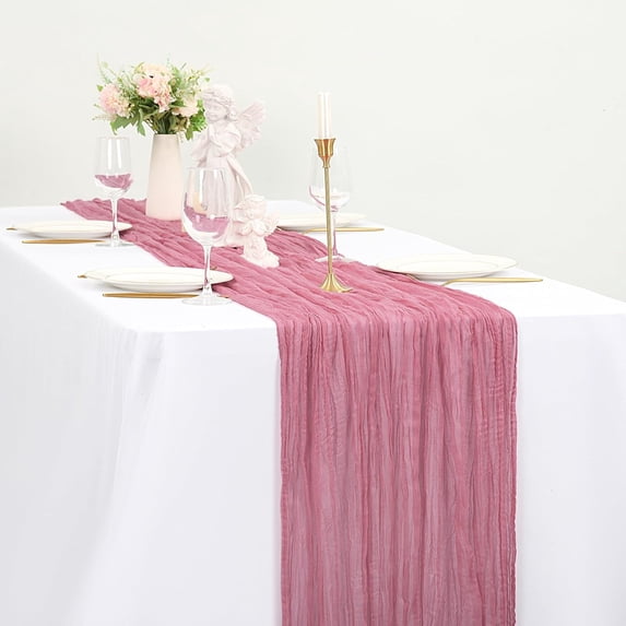 Cheesecloth Table Runner 6FT Long Boho Gauze Table Runner Rustic Sheer Runner for Wedding Bridal Baby Shower Birthday Party Table Decor Thanksgiving Christmas Decorations
