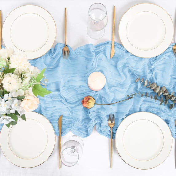 Cheesecloth Table Runner 6FT Long Boho Gauze Table Runner Rustic Sheer Runner for Wedding Bridal Baby Shower Birthday Party Table Decor Thanksgiving Christmas Decorations