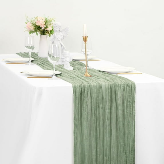 Cheesecloth Table Runner 6FT Long Boho Gauze Table Runner Rustic Sheer Runner for Wedding Bridal Baby Shower Birthday Party Table Decor Thanksgiving Christmas Decorations