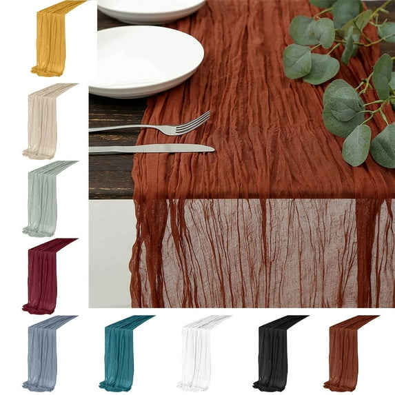 Cheesecloth Table Runner (90x180 cm), Versatile Tablecloth for Wedding, Holiday Party, and Dining Room Dresser Decor