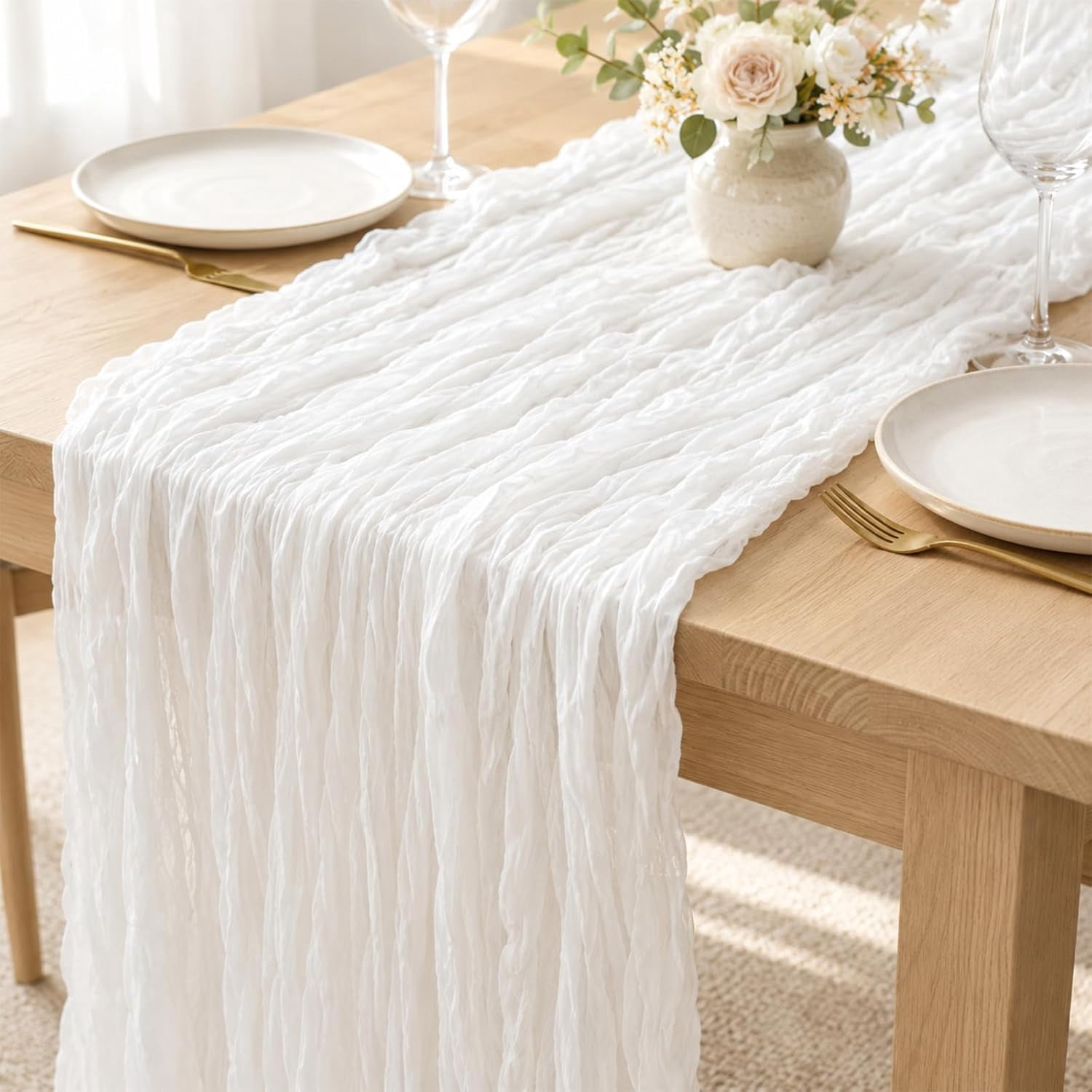 Cheesecloth Table Runner Boho Decor for Home 90x180cm Table Cloth for ...
