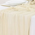 thumbnail image 1 of Cheesecloth Table Runner Cozival Cheesecloth Table Runner, 10Ft Boho Rustic Black Cheese Cloth Runner for Wedding, Easter, and Party Decoration, Gauze Fabric Table Decor, Rustic Gauze Fabric, Beige, 1 of 5