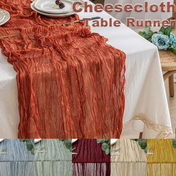 Cheesecloth Table Runner Gauze Table Runner for Boho, Rustic Wedding Arch, Baby Shower Decorations Birthday Party Valentine's Day, 9.8FT