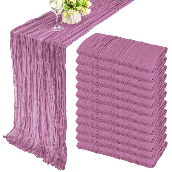 Cheesecloth Table Runner Mauve 35" x 120" 12 Pack Party Decor