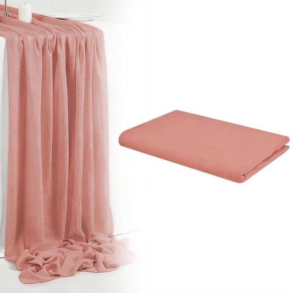 Cheesecloth Table Runner, Polyester Rustic Draping Runner for Weddings Parties, 15" x 71"