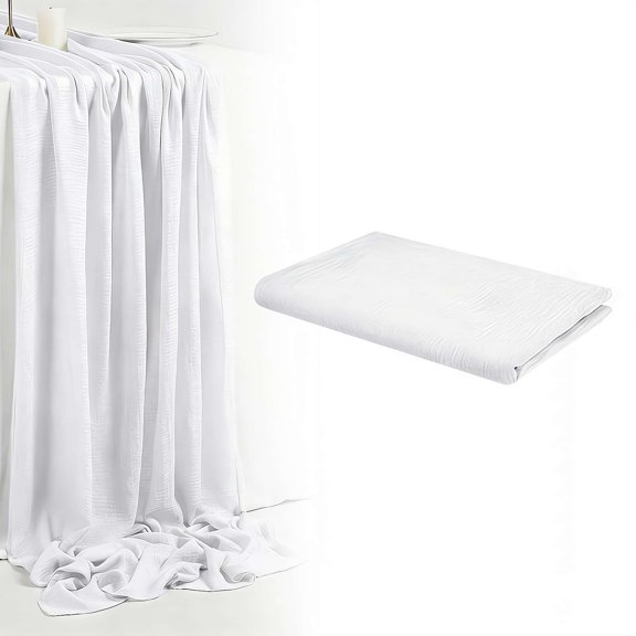 Cheesecloth Table Runner, Polyester Rustic Draping Runner for Weddings Parties, 15" x 71"