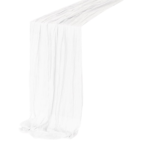 Cheesecloth Table Runner Summer Boho Rustic Farmhouse Gauze 70 Inch Cheese Cloth Sheer Runner for Wedding Party Baby Shower Birthday Home Decor Holiday Decorations(White)
