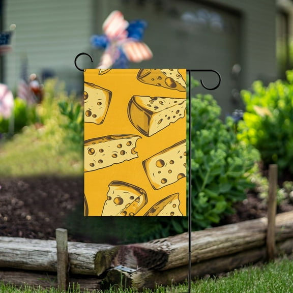 Cheeses Full Garden Flag Double Sided Outdoor Banners for Courtyard Outdoor Lawn Farmhouse Holiday Decorations