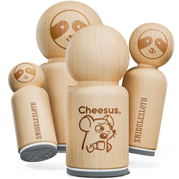 Cheesus Shocked Surprised Office Mouse With Coffee Rubber Stamp for ...