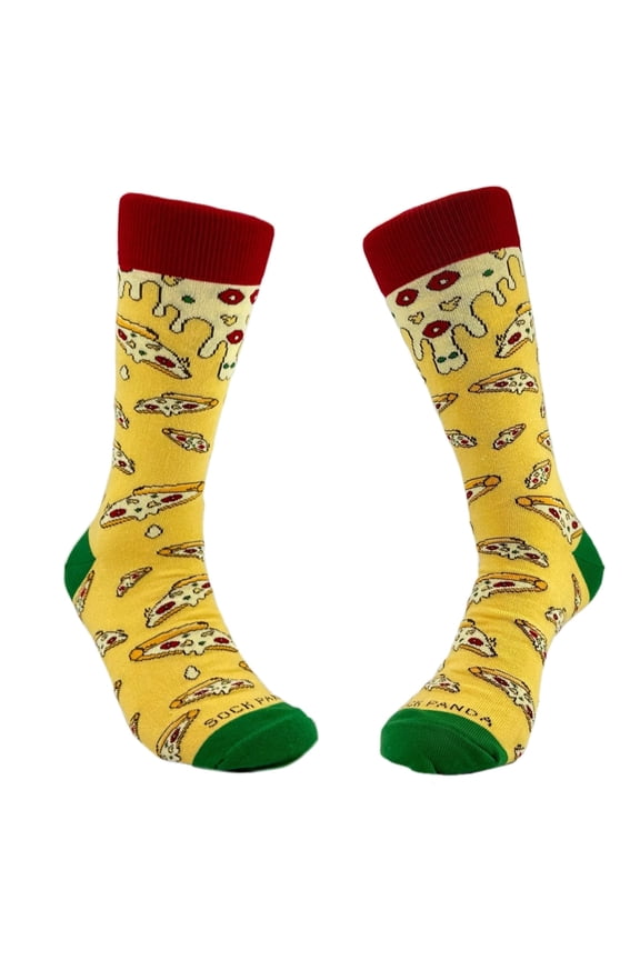 Cheesy Pizza Pattern Socks from the Sock Panda (Adult Large - Men's Shoe Sizes 8-12)