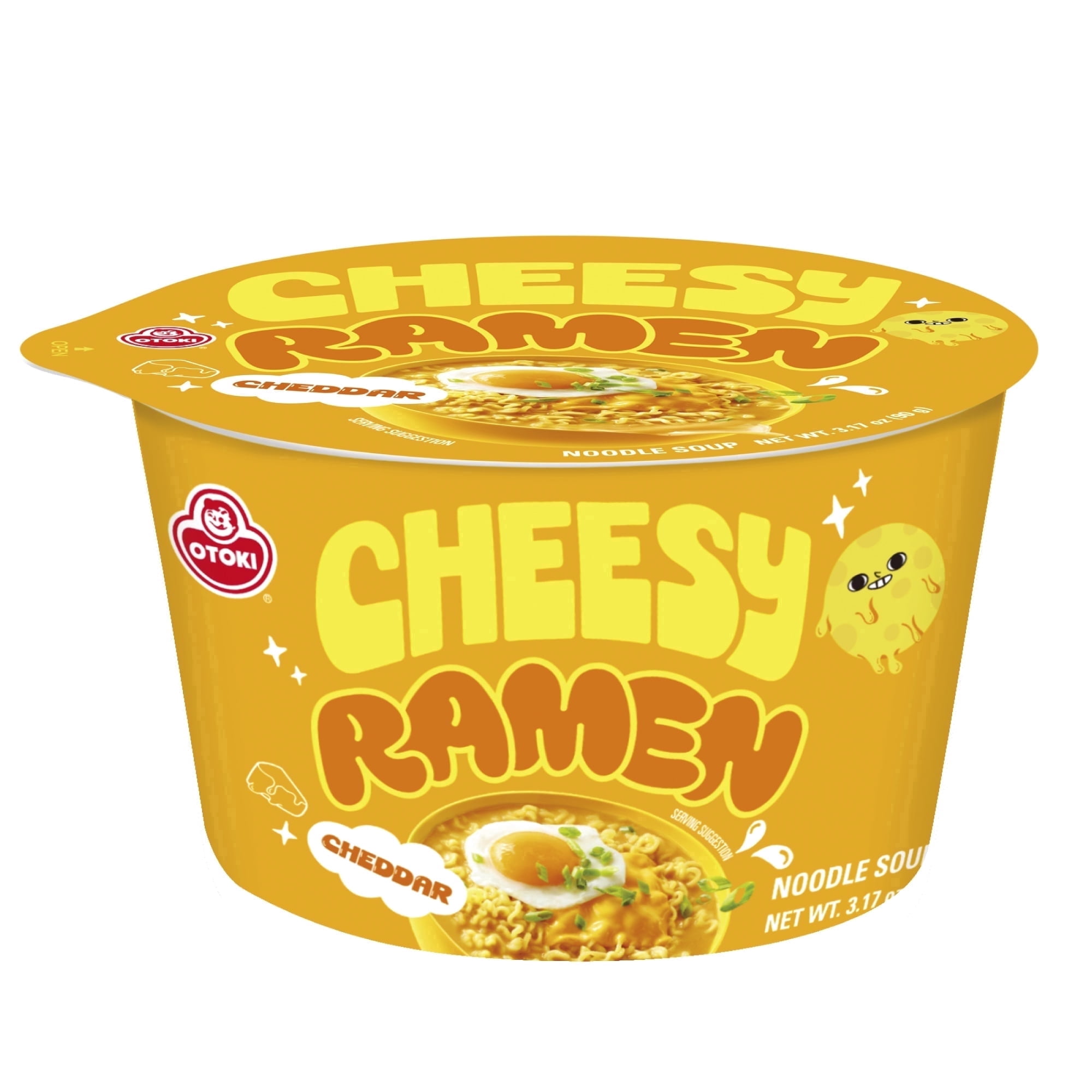 Cheesy Ramen Bowl (Pack of 6) – Cheddar Flavor Non-Spicy, Creamy & Savory Korean Instant Bowl Noodles, 3.17 oz