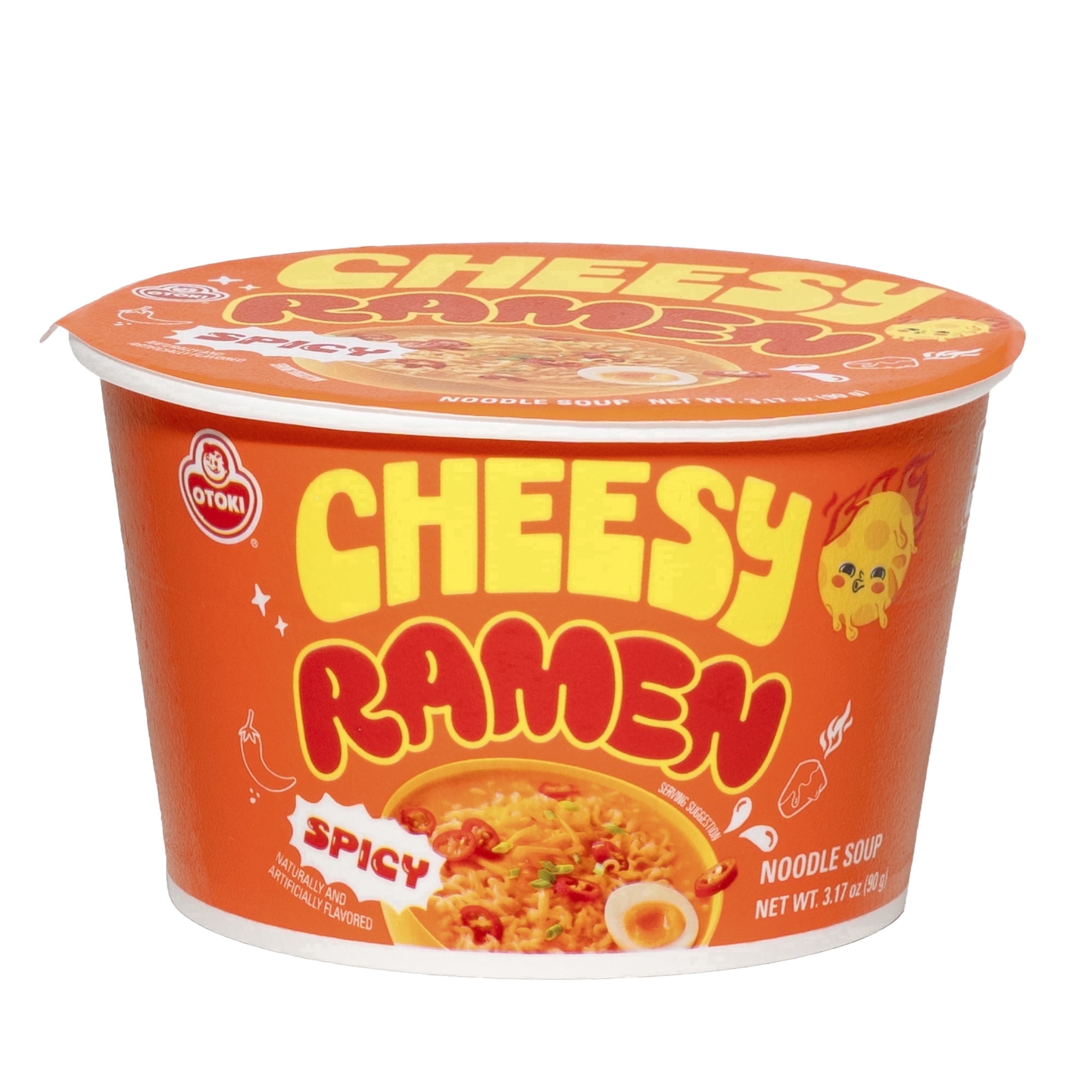 Cheesy Ramen Bowl (Pack of 6) – Spicy Flavor Bold, Creamy & Cheesy Korean Instant Bowl Noodles with a Spicy Kick, 3.17 oz