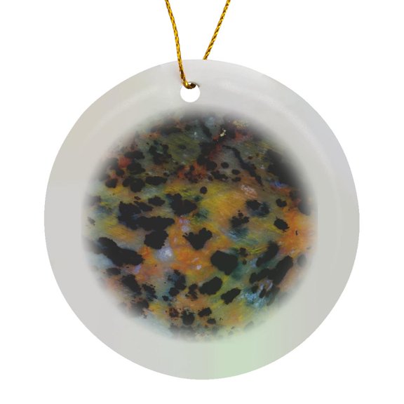 3drose, Cheetah Agate, Circle Porcelain Ornament