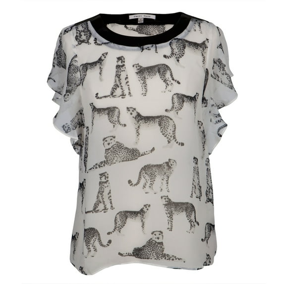Cheetah All-Over Women's Short Sleeve Blouse - Medium