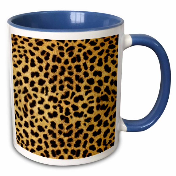 3drose, Cheetah Animal Print, 15oz Two-tone Blue Mug