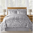 thumbnail image 1 of Cheetah Animal Print Jungle Safari Gray Reversible Queen Comforter & Sheet Set (8 Piece Bed in A Bag), 1 of 2