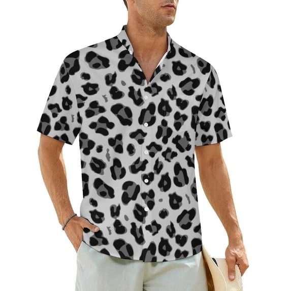Cheetah Animal Trendy Casual Shirt Black Gold Leopard Print Stylish Trendy Summer Shirts M