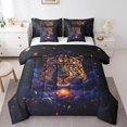 thumbnail image 1 of Cheetah Bed in a Bag King Size Comforter Set 7 Pieces Space Planet Galaxy Bedding Sets,African Wildlife Leopard Sheet Set with Comforter Western Animals Bed Set,Boho Bedroom Decor, 1 of 5