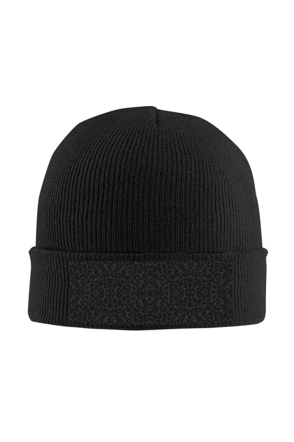Cheetah Black Leopard Beanie Hat Knit Hat Skull Cap for Men Women Winter Hat Black