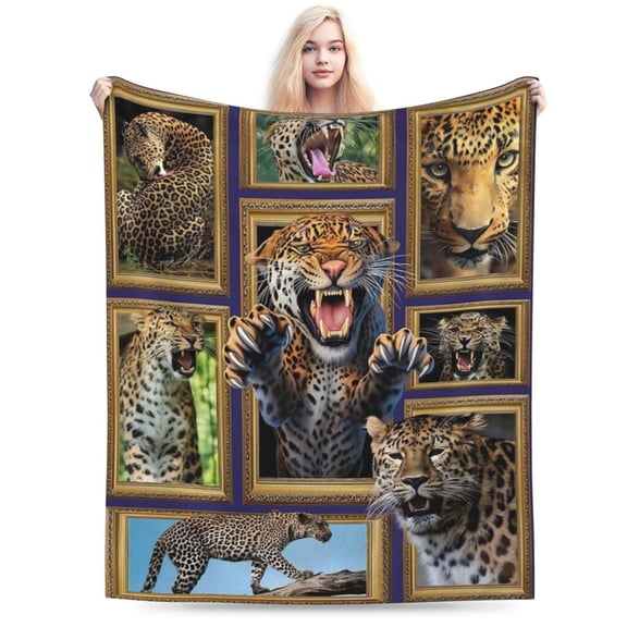 Cheetah Blanket Fleece Soft Warm Plush Wild Animal 50x40