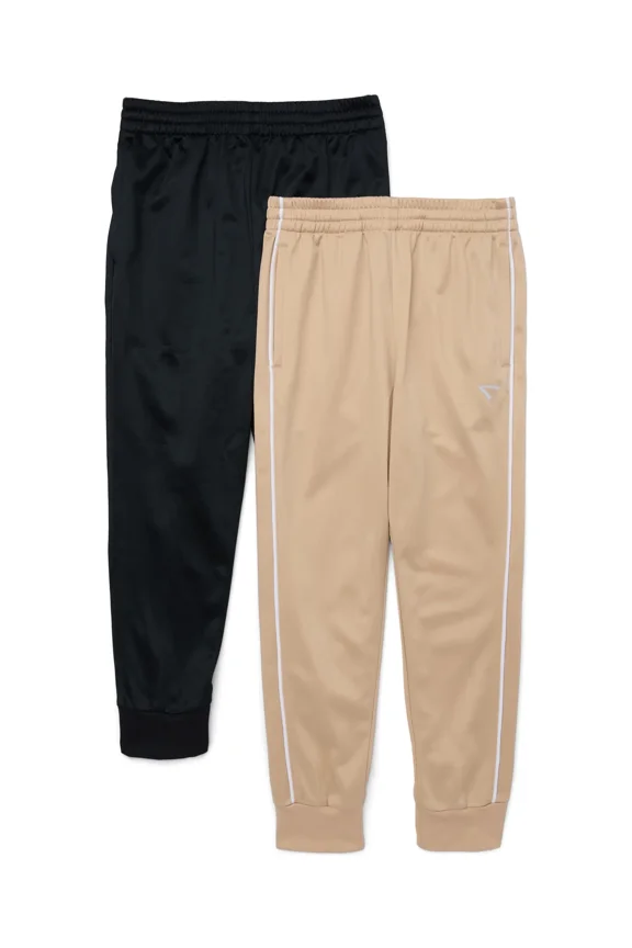 Boy's Athletic Pull-On Tricot Jogger Pants, 2-Pack, Sizes 8-18 Husky