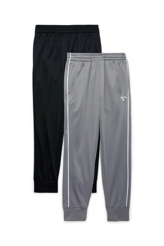 Boy's Athletic Pull-On Tricot Jogger Pants, 2-Pack, Sizes 8-18 Husky